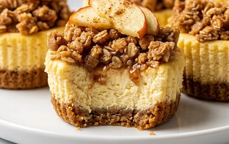 Apple Crisp Mini Cheesecakes