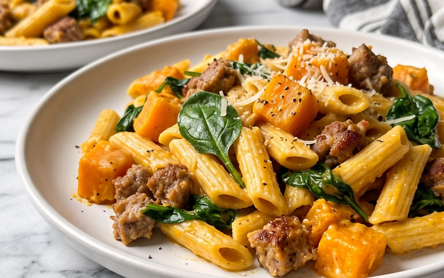 Creamy Butternut Squash Pasta with Sausage